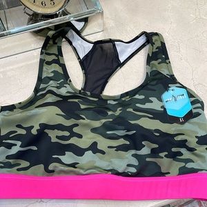 NWT Lularoe rise xl camouflage, and pink sports bra